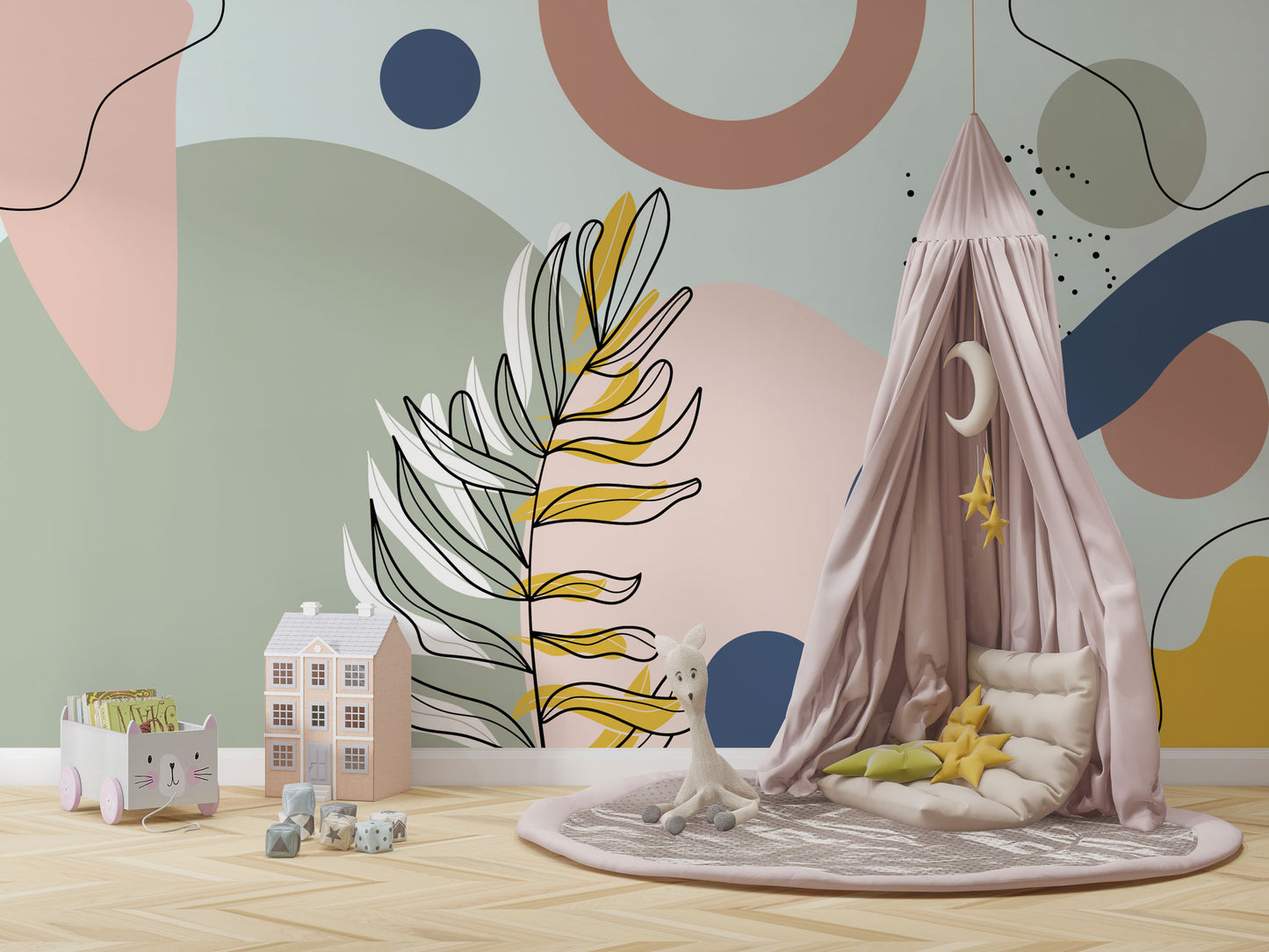 Europrint Floral and Geometric Pattern Wall Mural