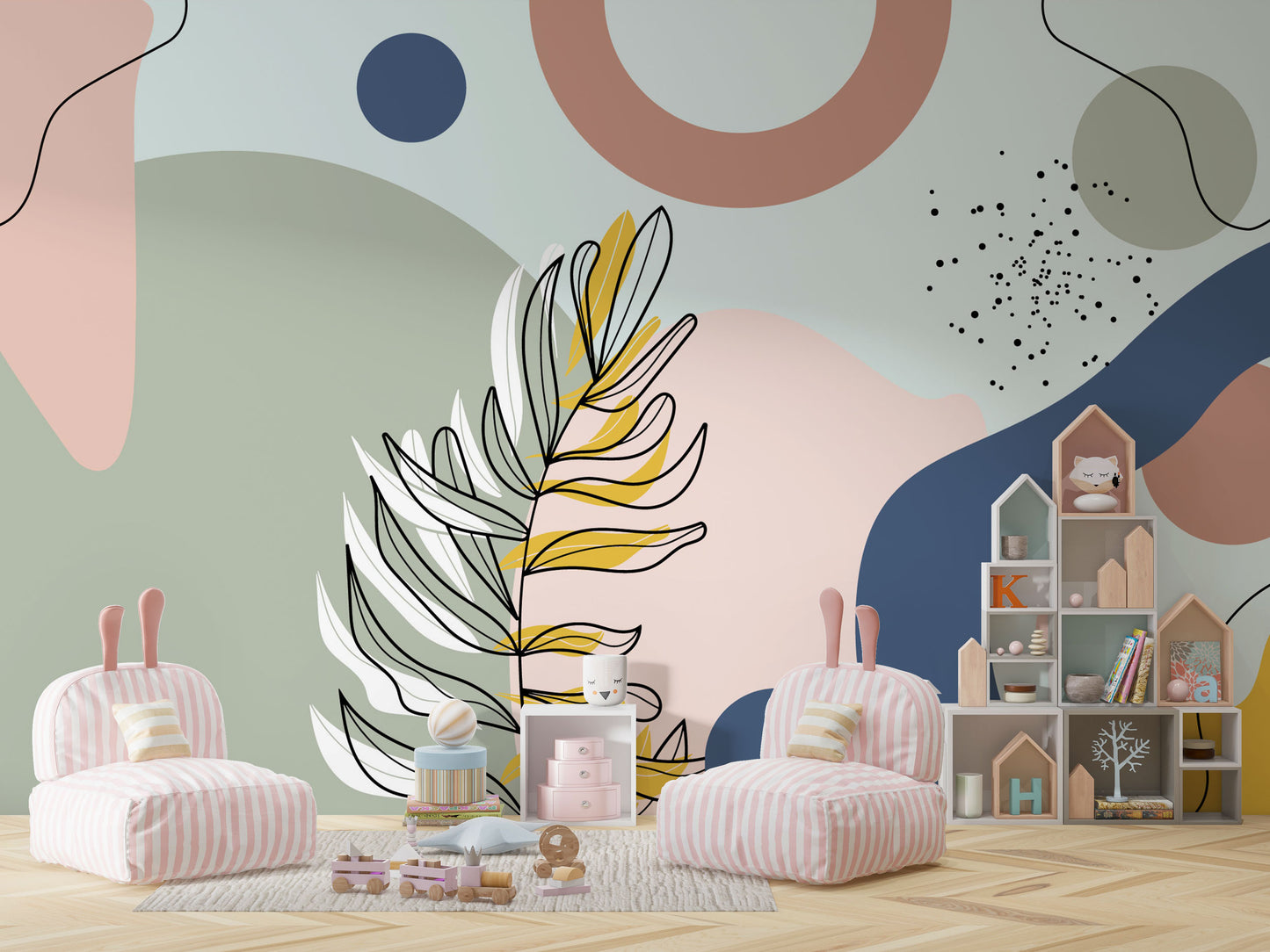 Europrint Floral and Geometric Pattern Wall Mural