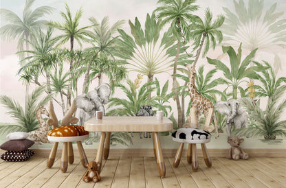 Europrint Safari Animals Tropical Garden