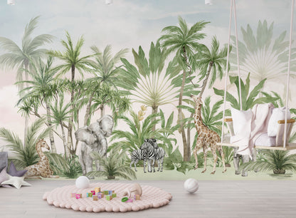 Europrint Safari Animals Tropical Garden