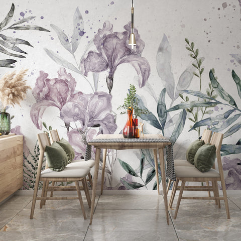 Europrint Watercolor Flowers Wall Mural