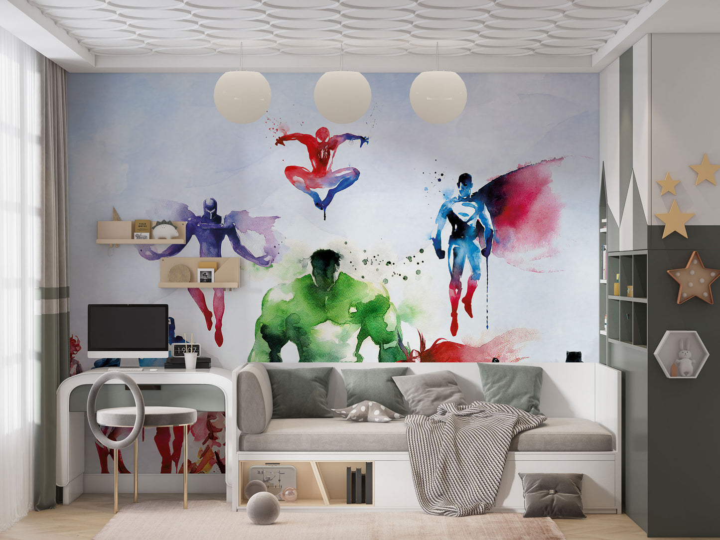 Europrint Superheroes Modern Watercolor Splashes