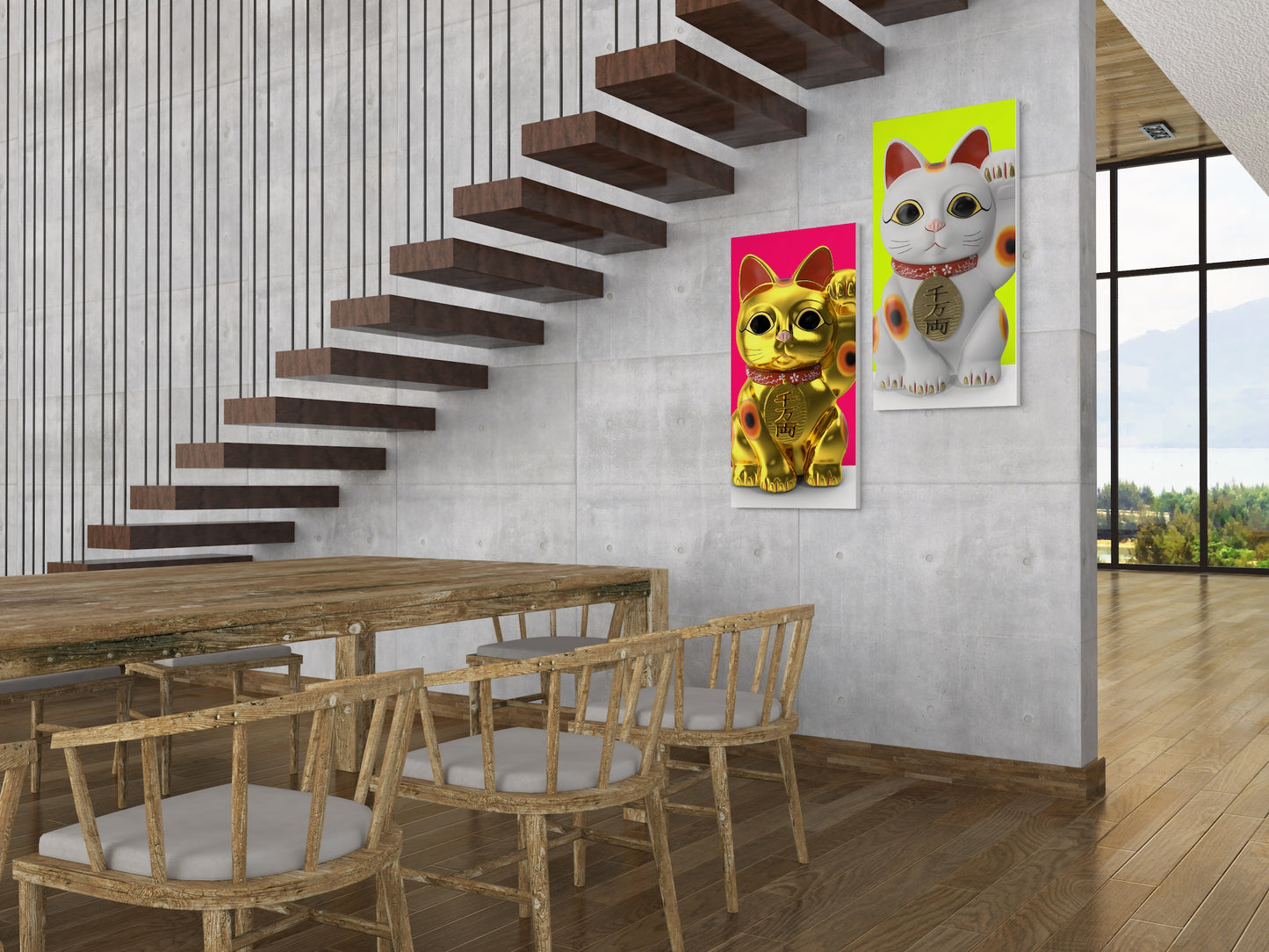 Canvas Decorativo Maneki Neko Gold