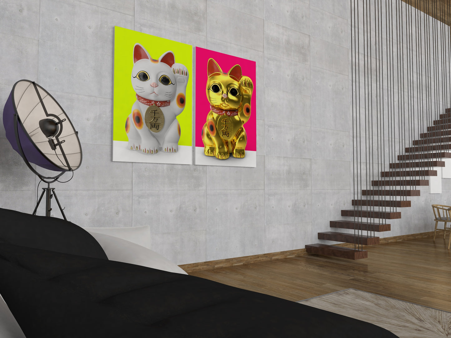 Canvas Decorativo Maneki Neko White