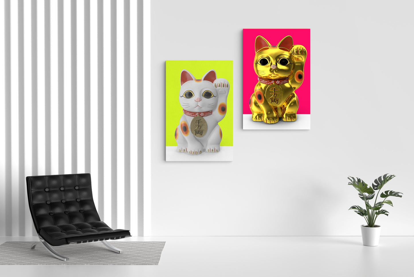 Canvas Decorativo Maneki Neko White