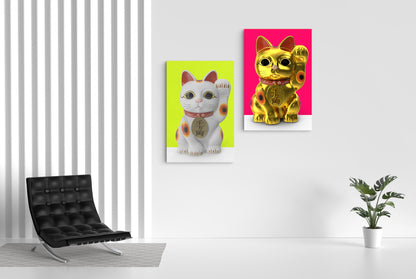 Canvas Decorativo Maneki Neko Gold