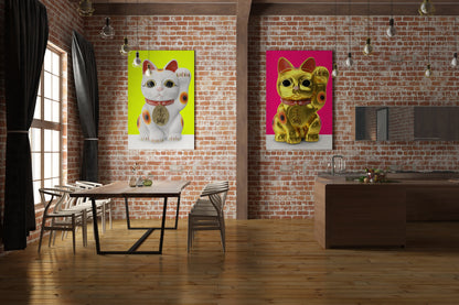 Canvas Decorativo Maneki Neko Gold