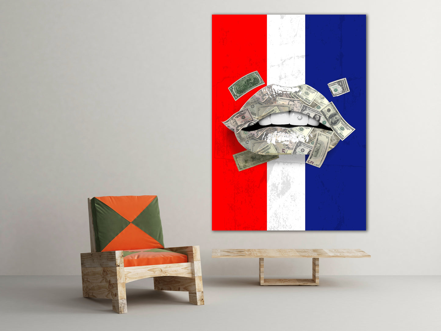 Canvas Decorativo Money Lips