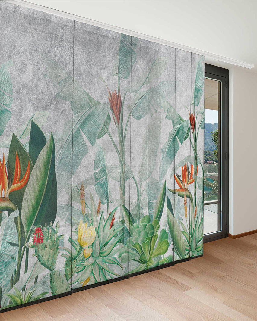 Increíble mural de dormitorio, pared de hojas, papel tapiz tropical, arte  generado por ia
