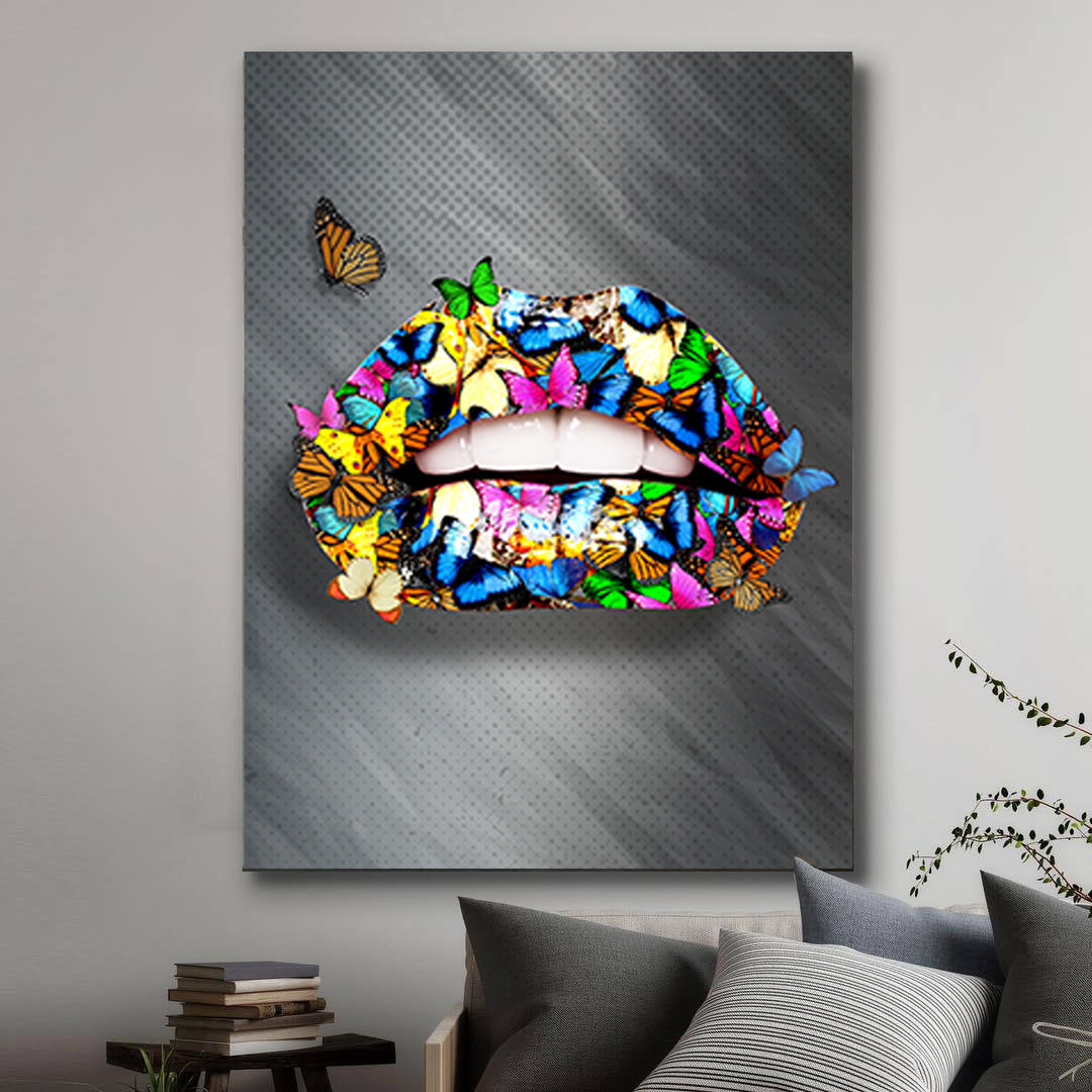 Canvas Decorativo Butterfly Lips