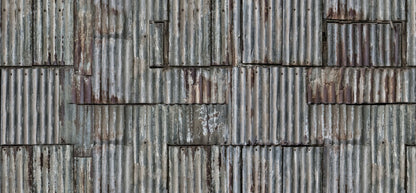Láminas de Metal Corrugado Viejo y Oxidado