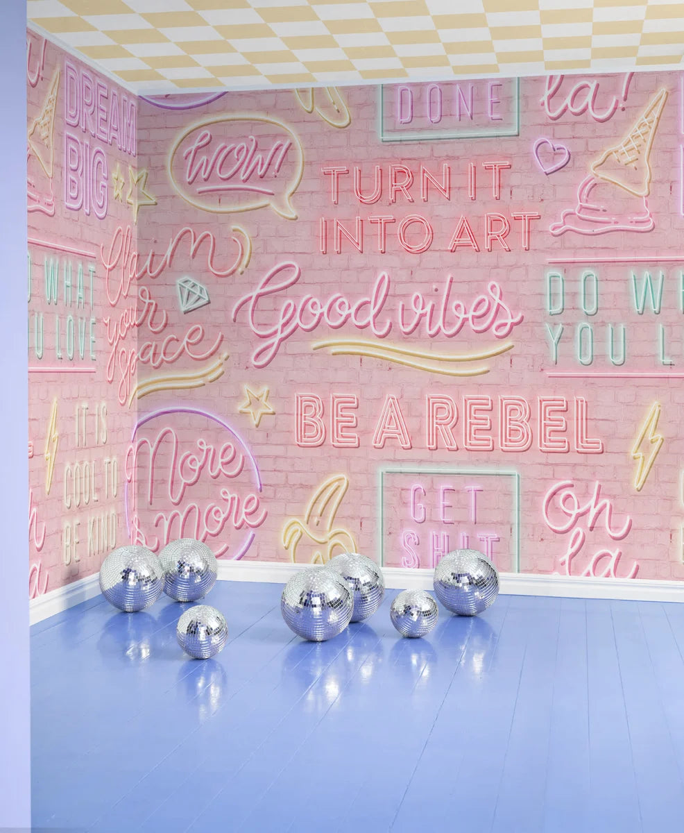 Neon Retro Vibes - Pink Bricks