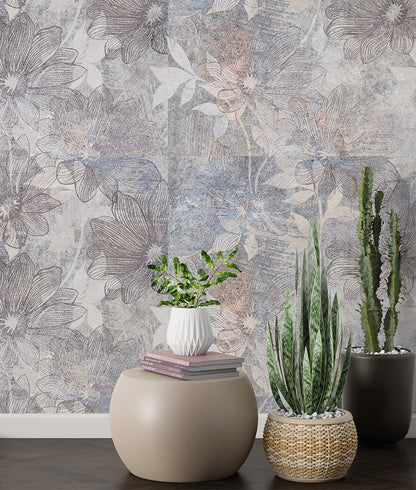 Mosaicos Flores Piedra I