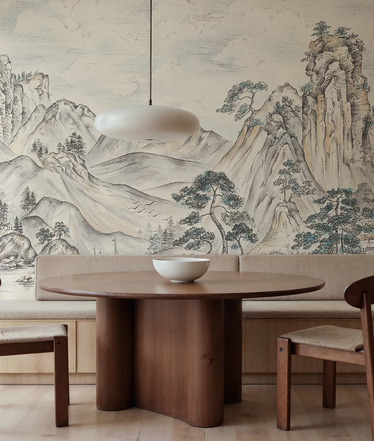 Paisaje Montañas y Pueblo Japonés