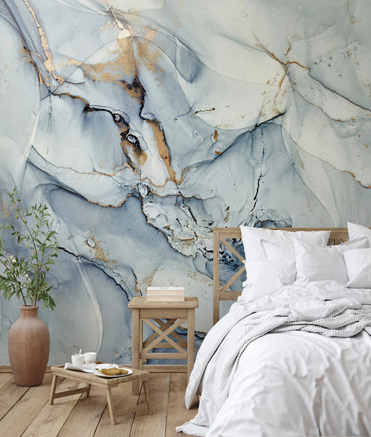 Light Blue Marbled Ink