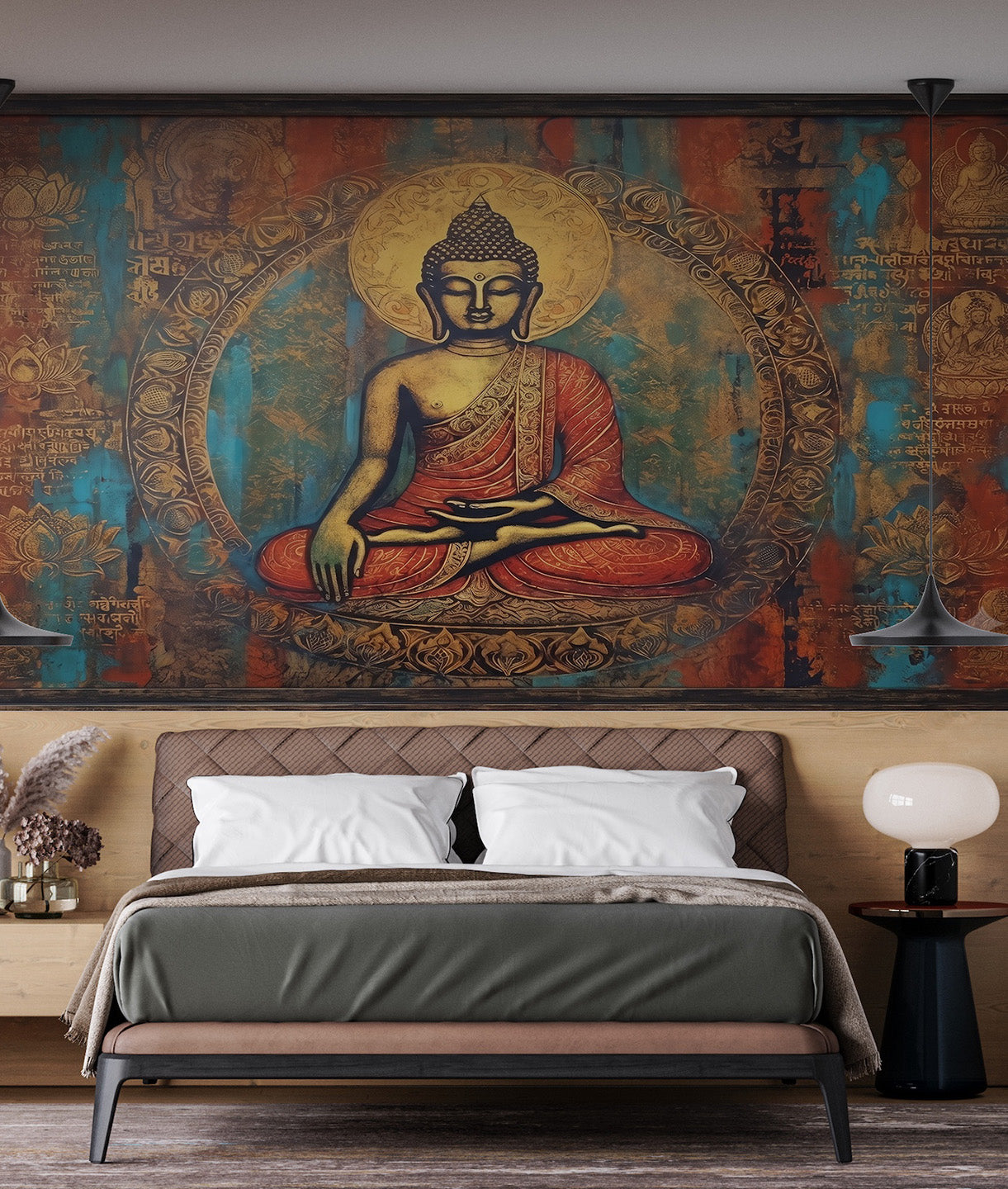 Buddah with Grunge Backgroumd