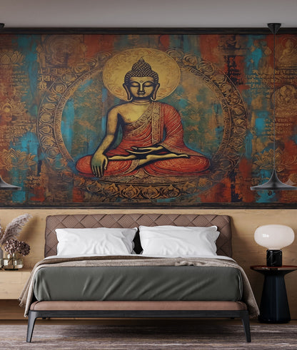 Buddah with Grunge Backgroumd