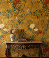 Oriental Old Gold Floral Birds