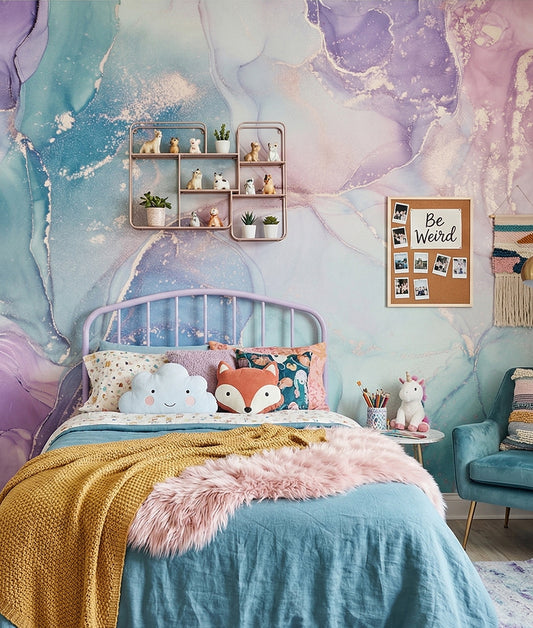 Cool Liquid Lilac Marble Desaturated