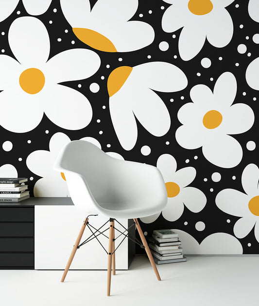 Black, White & Yellow Flowers