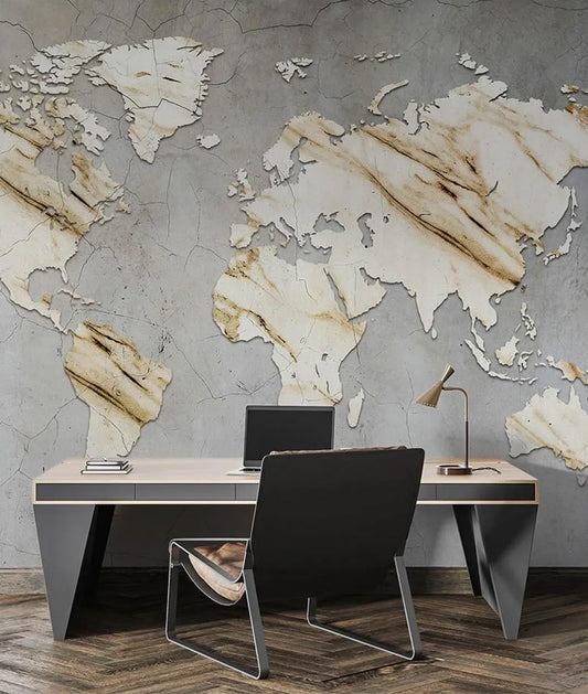 Mapa Mundi Concreto y Mármol