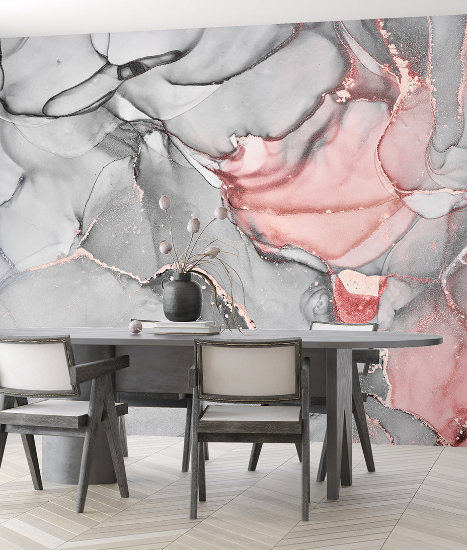 Cool Liquid Marble Pink & Grey