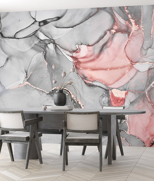 Cool Liquid Marble Pink & Grey