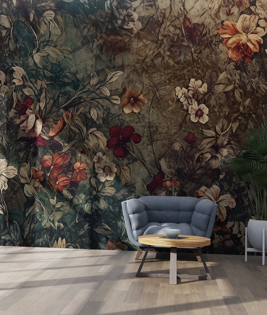 Fondo Flores Tonos Tierra