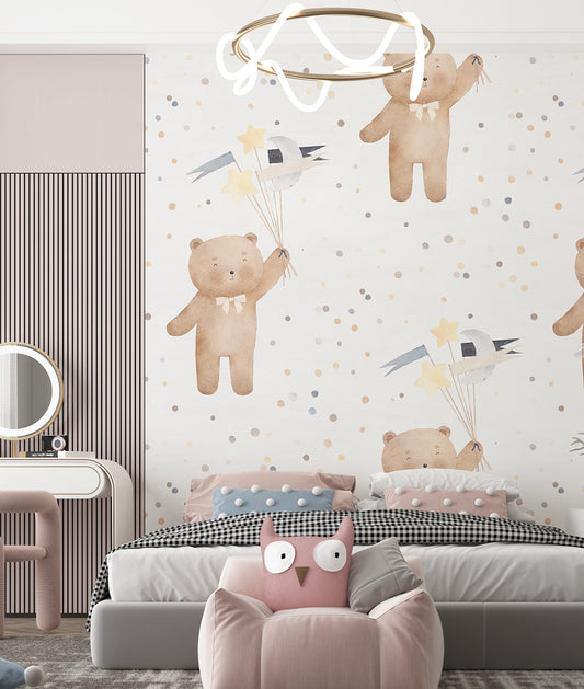 Cute Teddy Bears and Stars