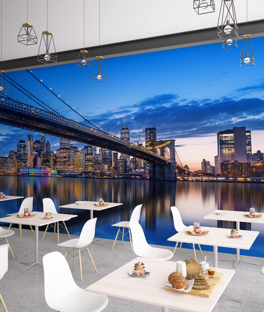 Brooklyn Bridge and New York Skyline