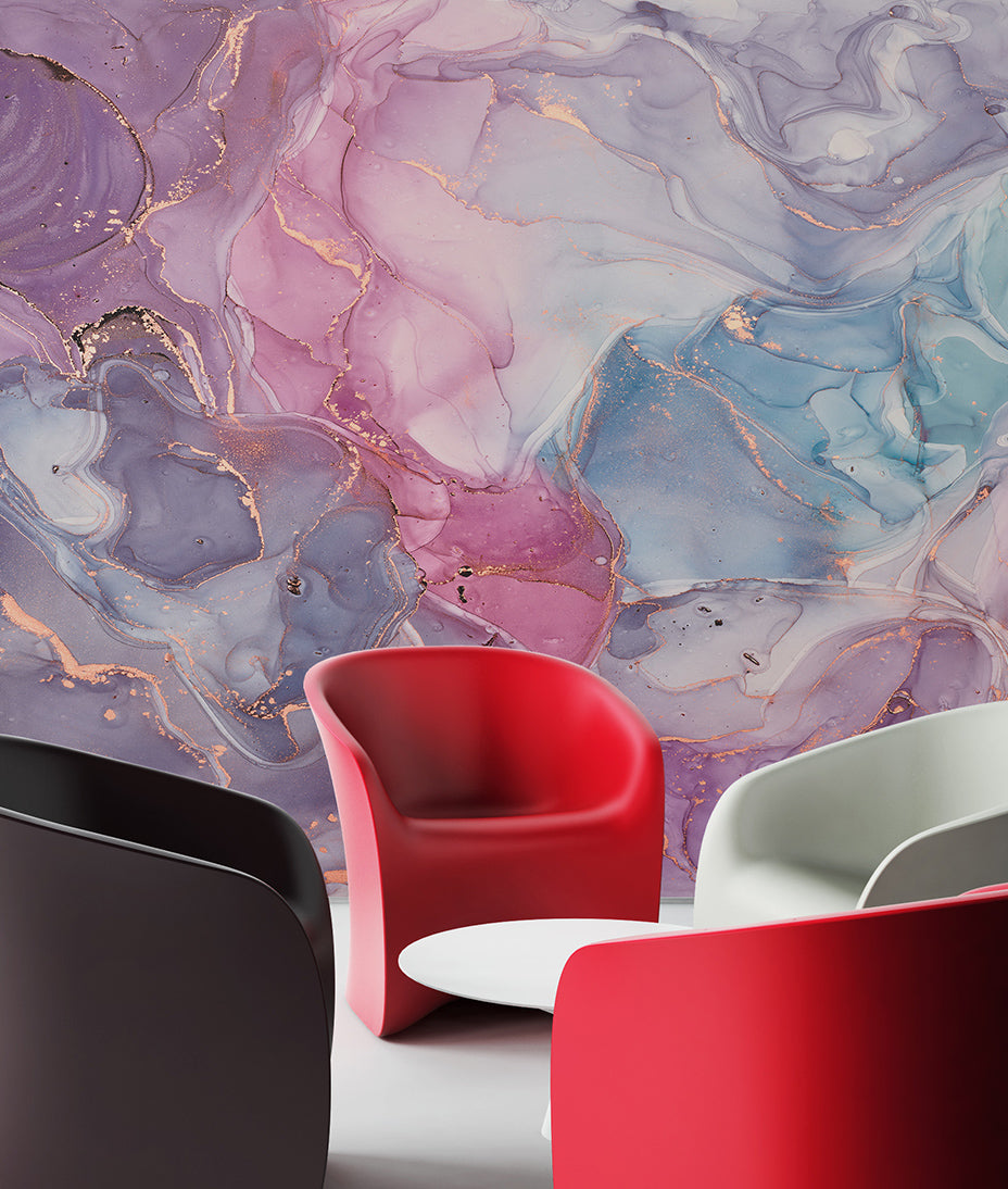 Cool Liquid Marble Hot Pink and Purples