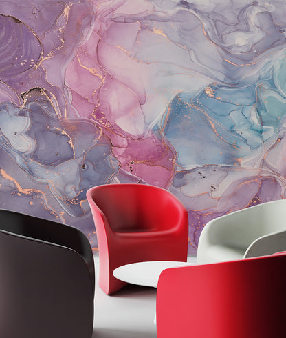 Cool Liquid Marble Hot Pink and Purples
