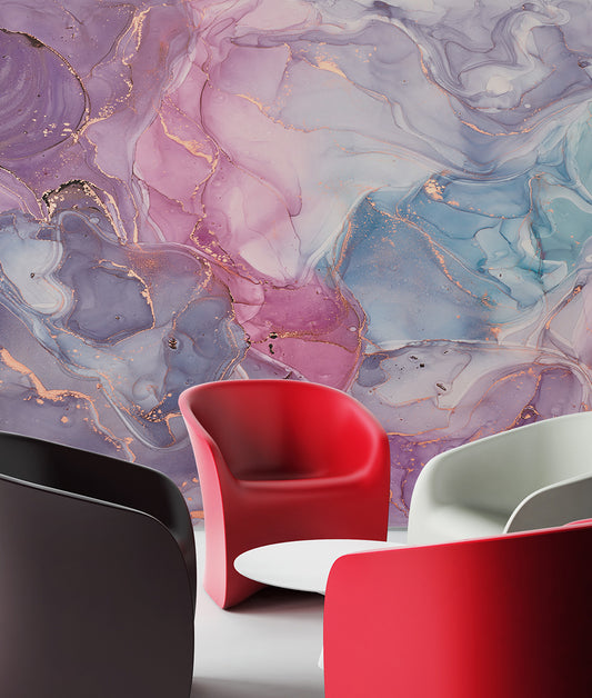 Cool Liquid Marble Hot Pink and Purples