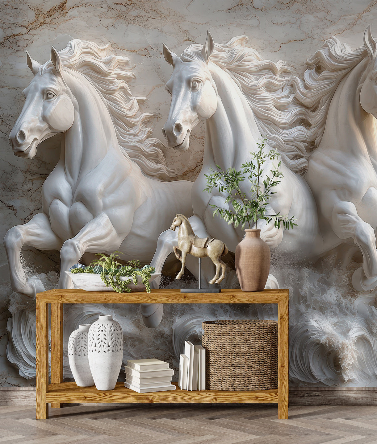 Muro Escultura de Caballos