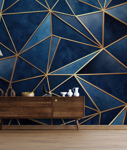 Polygonos Azules con Dorado