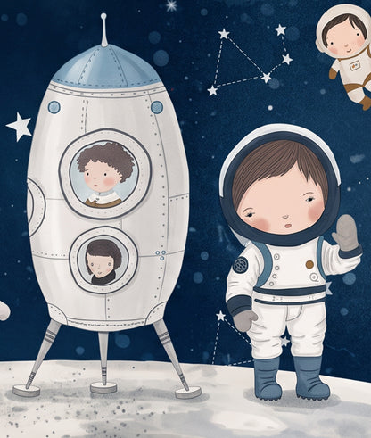 Astronaut Kids Space Moon & Planets Blue