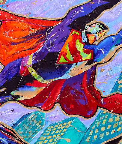 Superman & Batman Pop Art Painting