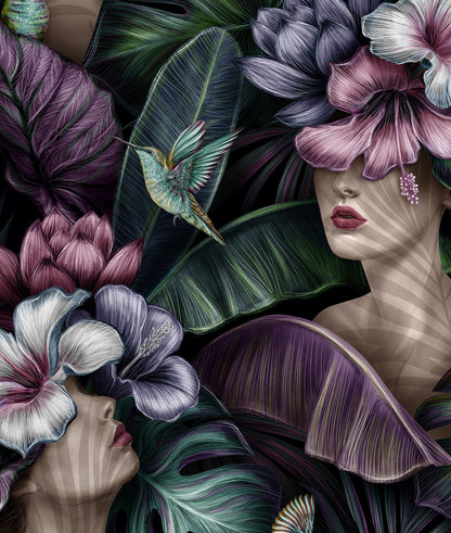 Damas, Flores y Plantas Tropicales