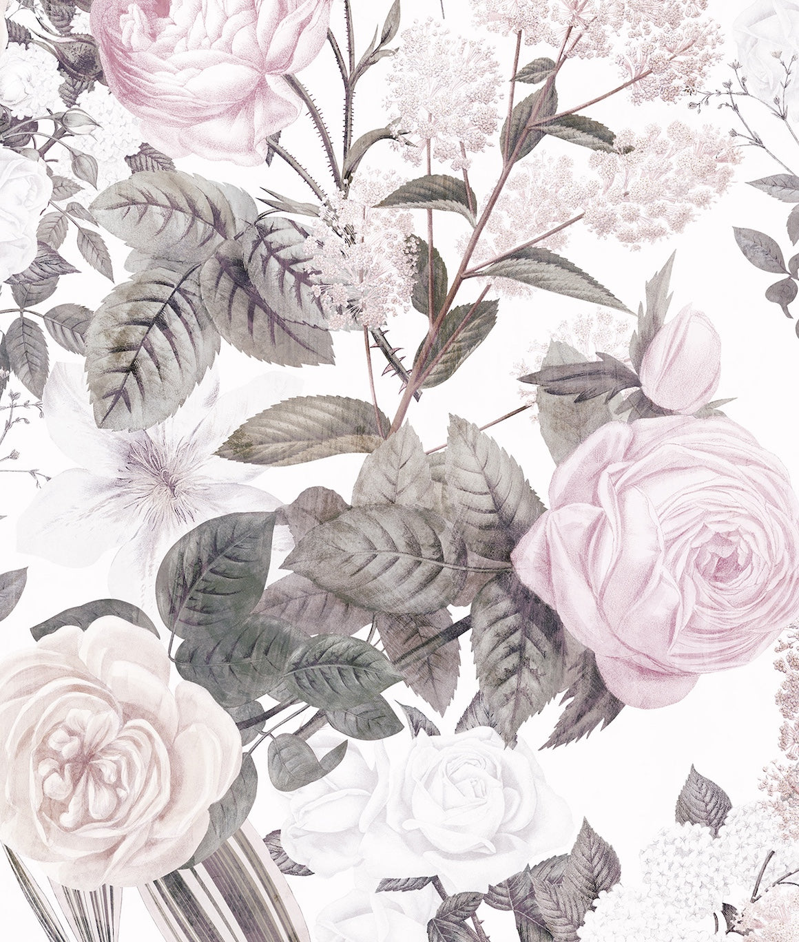 Elegante Patrón Flores y Plantas III
