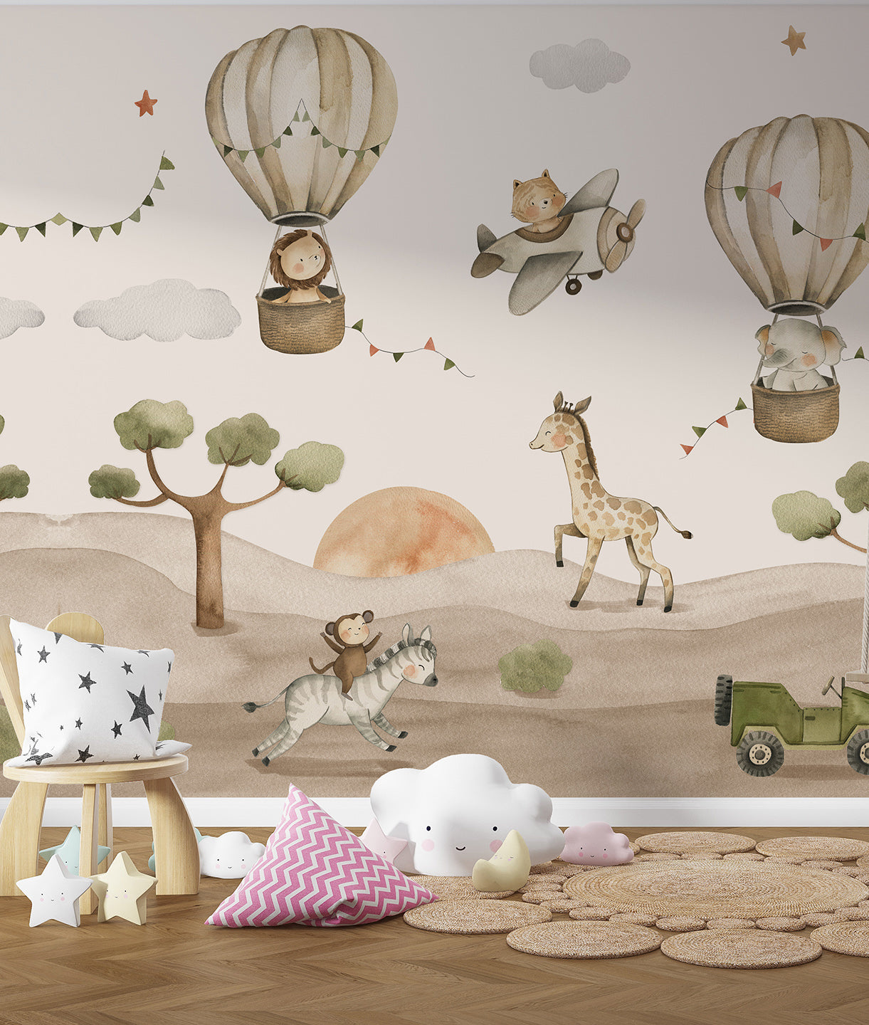 Paisaje Globos y Animalitos Desierto