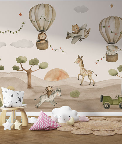 Paisaje Globos y Animalitos Desierto