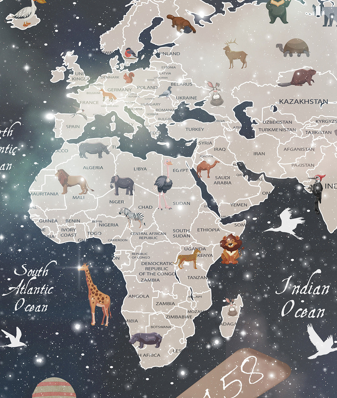 Mapa Mundi Galaxia Niños (En Inglés)