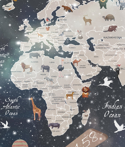 Mapa Mundi Galaxia Niños (En Inglés)