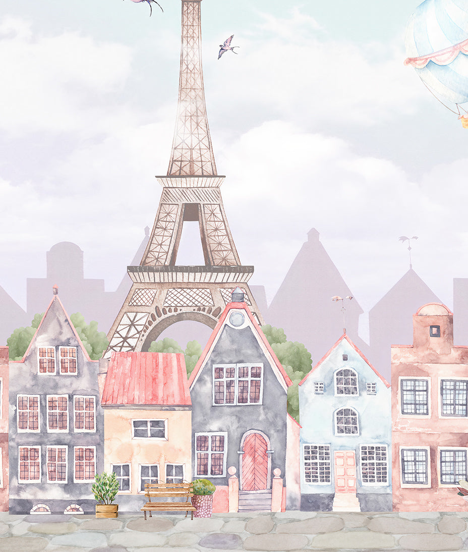 Ilustración Paris Torre Eiffel y Oso