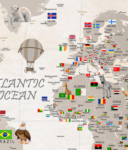Mapamundi Banderas del Mundo