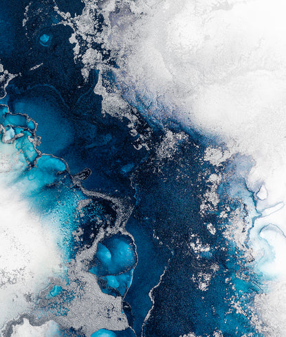 Marmoleado Azul y Plata