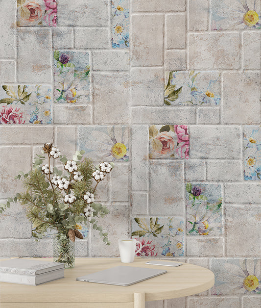 Mosaicos Flores Piedra III