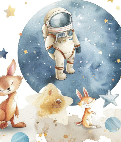 Astronauts and Animals Space Background