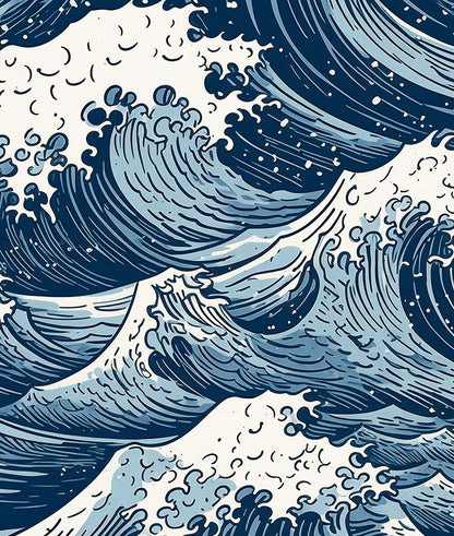 Patrón Dibujo Olas Marinas