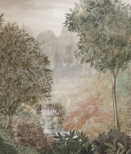 Paisaje Jardín con Estatua